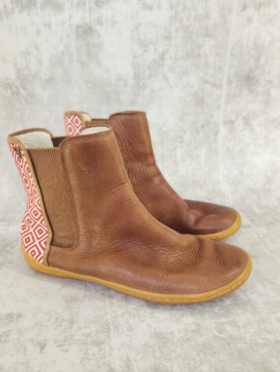 Vivo barefoot Shoes - Vivobarefoot Fulham Boots Women 40 Brown Leather Barefoot  Geometric Heel Boho